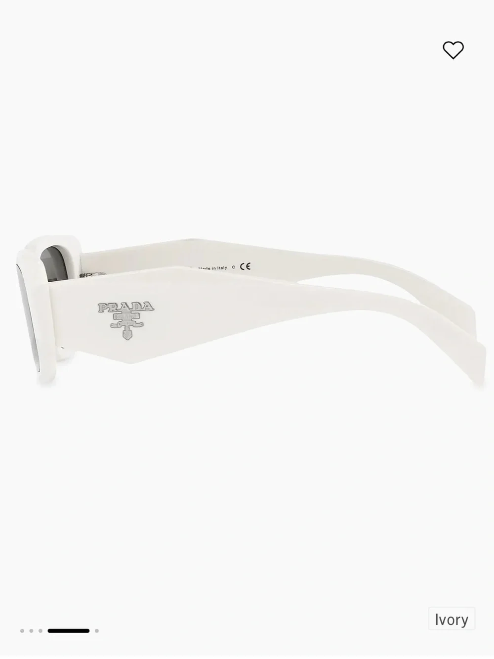 Prada White Sunglasses with Black Lenses and Dual Prada Cases